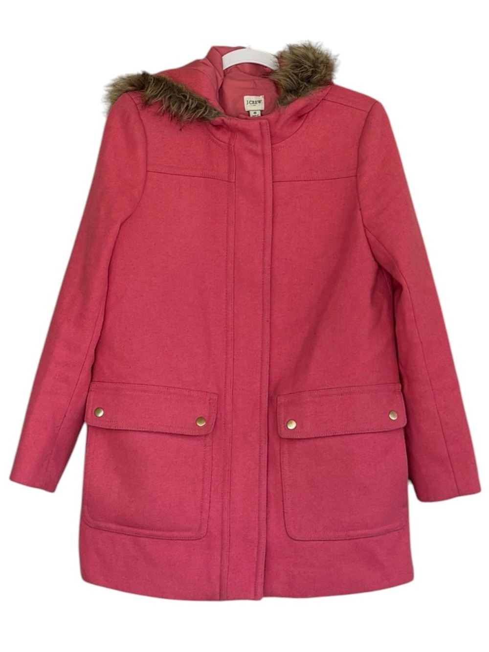 J. Crew Vail Parka Wool Blend Hooded Faux Fur Hood Coat Jacket Size 6